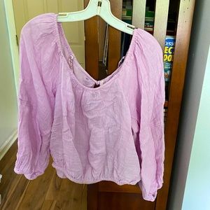 Cute Free People cropped lightweight shirt Size L